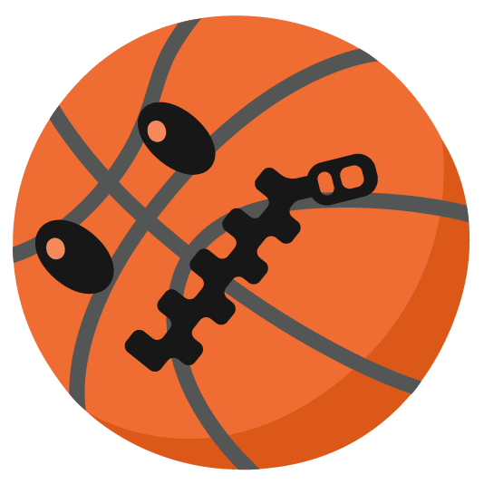 basketball zipper mouth face