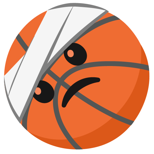 basketball face with head bandage