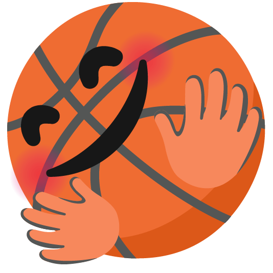 basketball hugging face