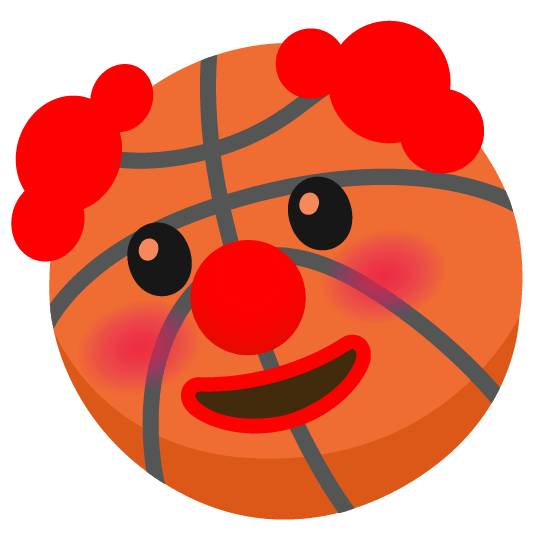 basketball clown face
