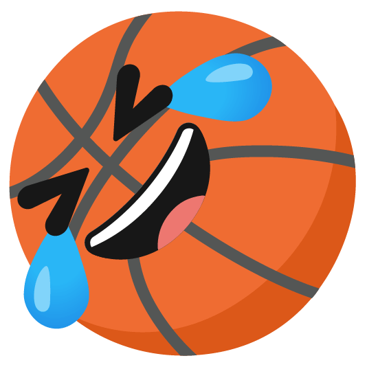 basketball rolling on the floor laughing