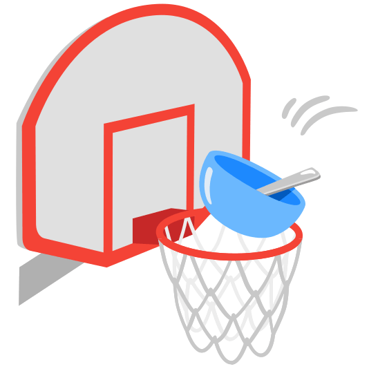 basketball bowl with spoon