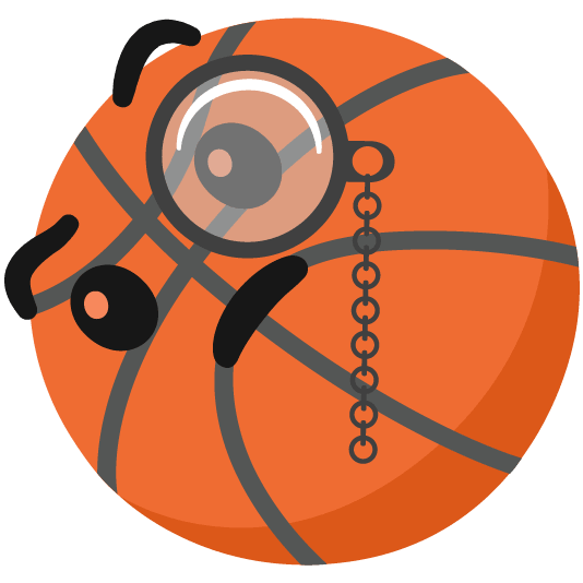 basketball face with monocle