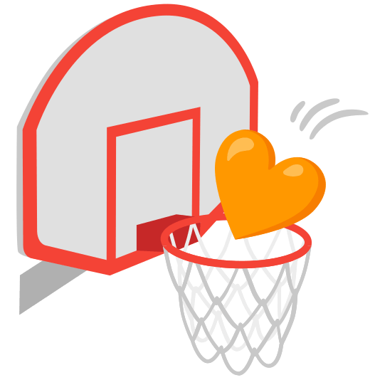 basketball orange heart
