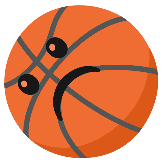 basketball white frowning face