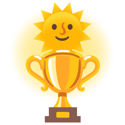 trophy sun with face