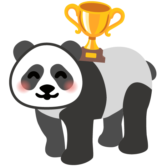 trophy panda face