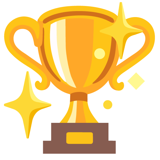 trophy sparkling heart