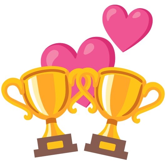 trophy revolving hearts