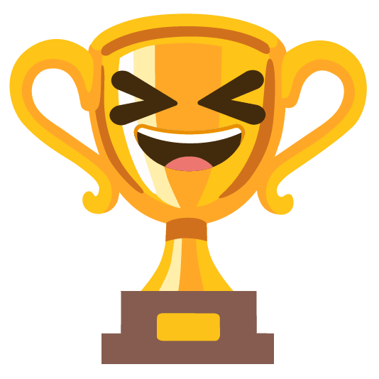 trophy laughing