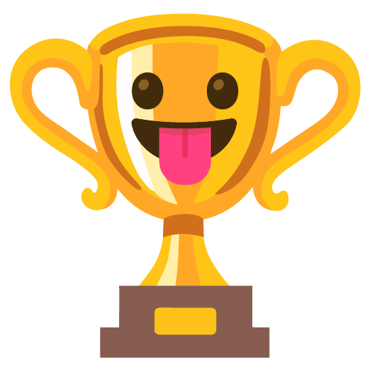 trophy stuck out tongue