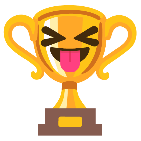 trophy stuck out tongue closed eyes