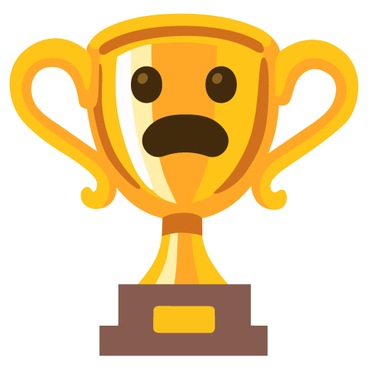 trophy frowning