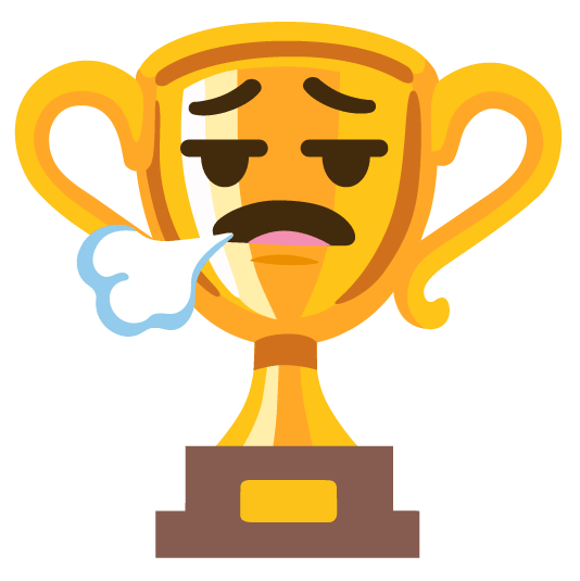 trophy face exhaling