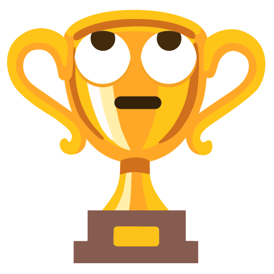 trophy face with rolling eyes