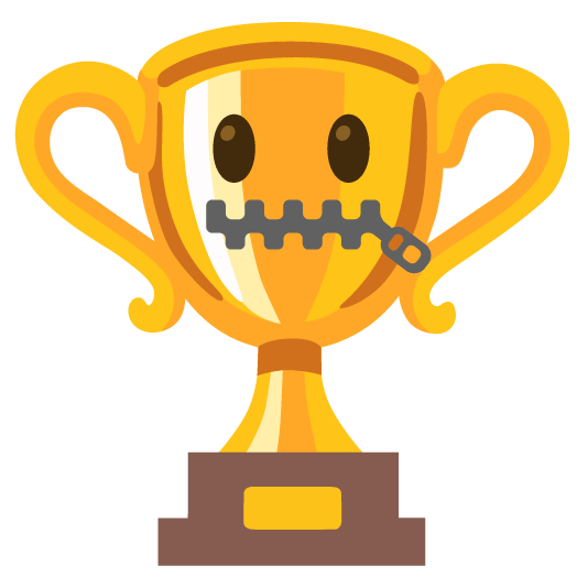 trophy zipper mouth face