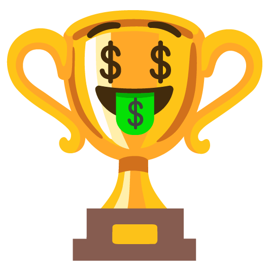 trophy money mouth face