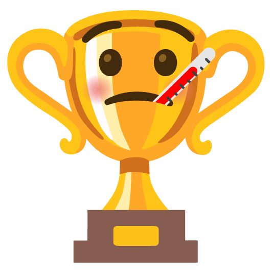 trophy face with thermometer