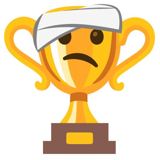 trophy face with head bandage