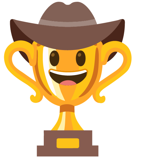 trophy face with cowboy hat