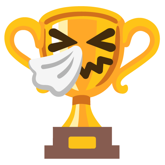 trophy sneezing face