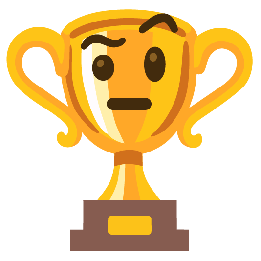 trophy face with raised eyebrow
