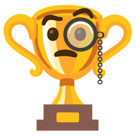 trophy face with monocle