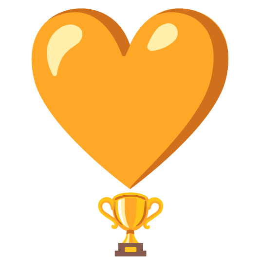 trophy heavy heart exclamation mark ornament