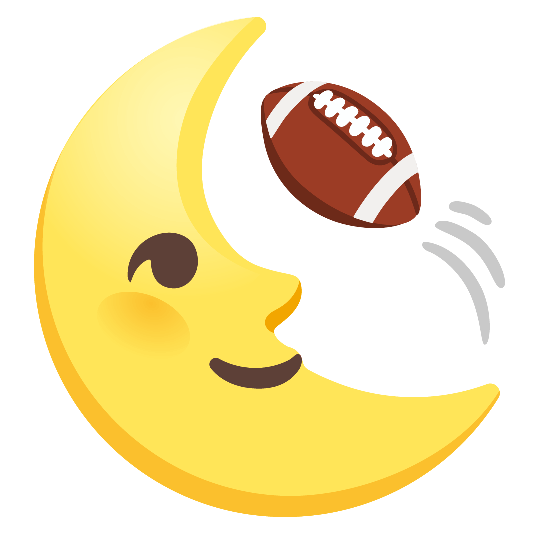 football last quarter moon with face