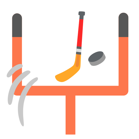 football ice hockey stick and puck