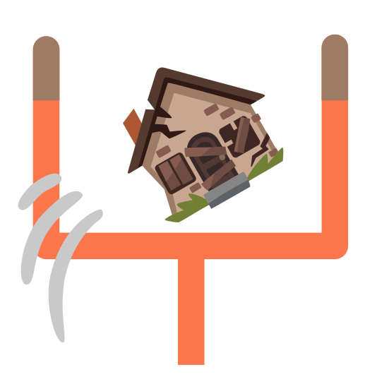 football derelict house building