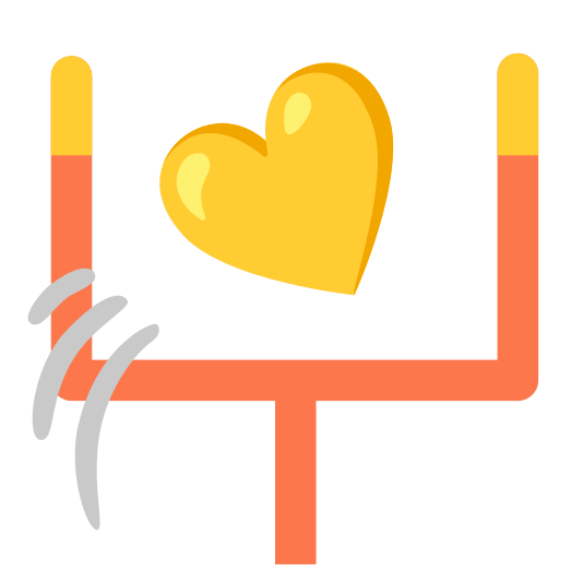 football yellow heart