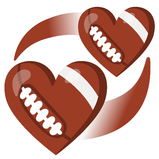 football revolving hearts
