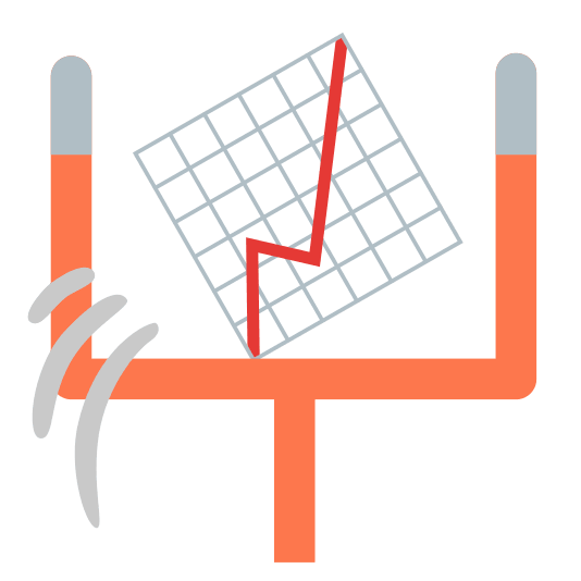 football chart with upwards trend