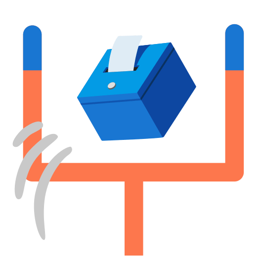 football ballot box with ballot
