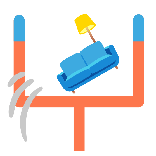 football couch and lamp