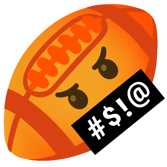 football face with symbols on mouth