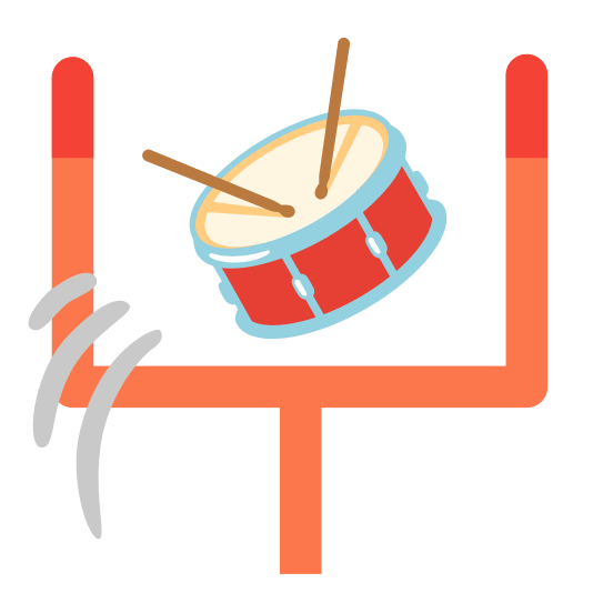 football drum with drumsticks