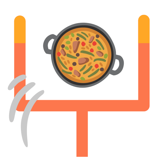 football shallow pan of food