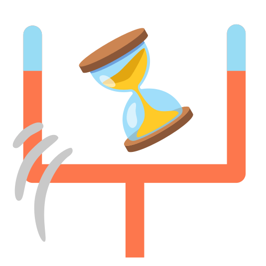 football hourglass flowing sand