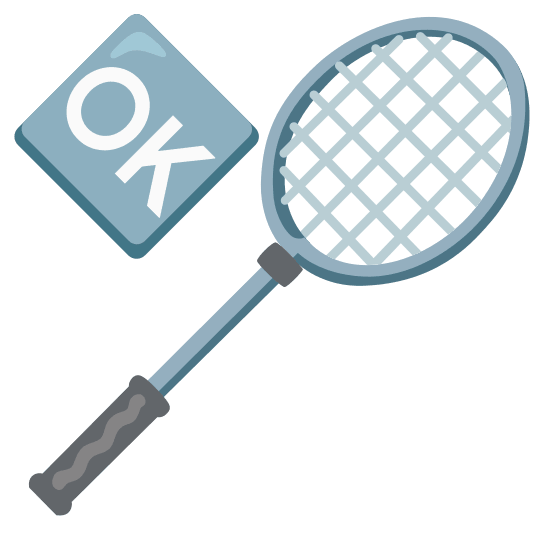 badminton racquet and shuttlecock ok