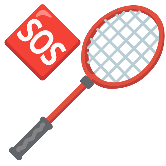 badminton racquet and shuttlecock sos