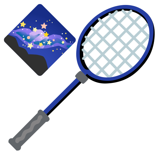 badminton racquet and shuttlecock milky way