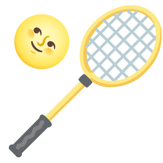 badminton racquet and shuttlecock full moon with face