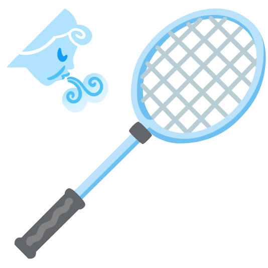 badminton racquet and shuttlecock wind blowing face