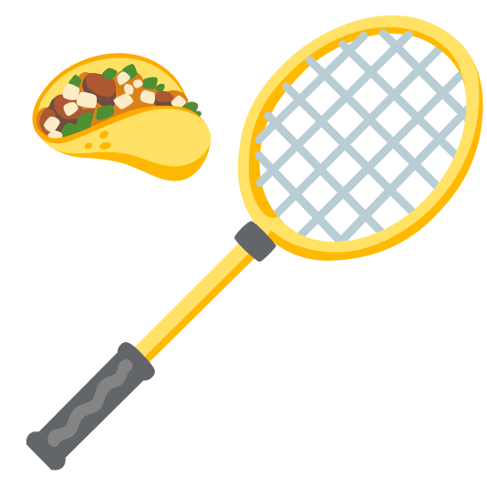badminton racquet and shuttlecock taco