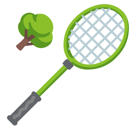 badminton racquet and shuttlecock deciduous tree
