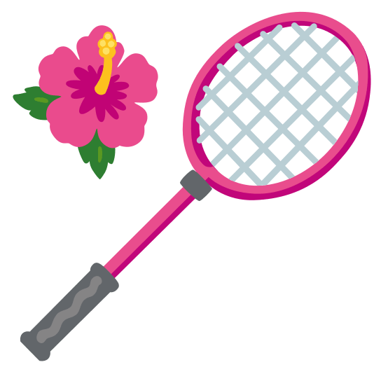 badminton racquet and shuttlecock hibiscus