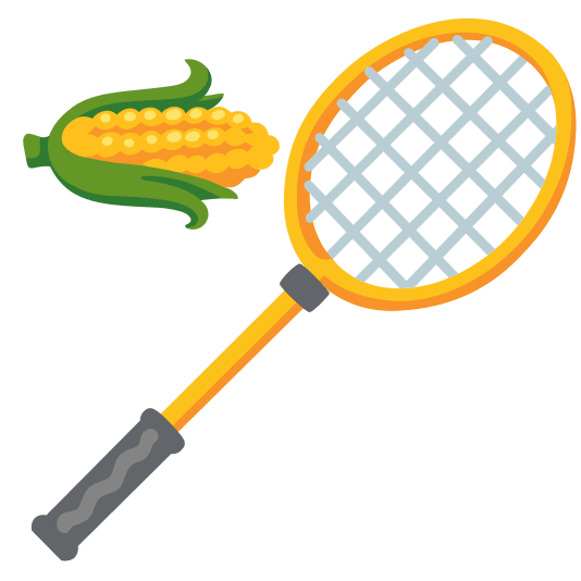 badminton racquet and shuttlecock corn