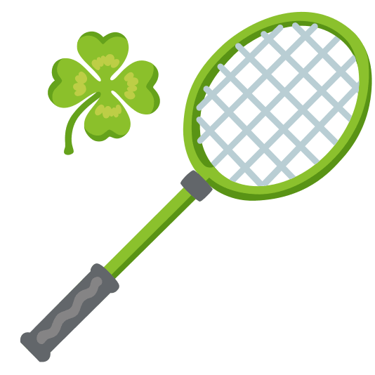 badminton racquet and shuttlecock four leaf clover